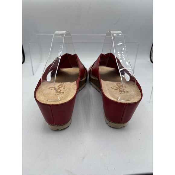 Yokono Red Strappy Leather wedge Sandals Women's size 8 EU 38.5M - Picture 7 of 10